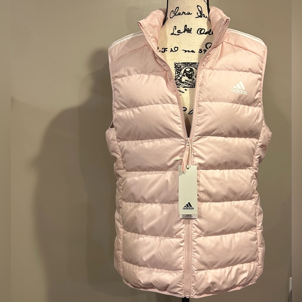 Adidas Essentials 3 Stripe Duck Down Vest Jacket - Picture 4 of 13